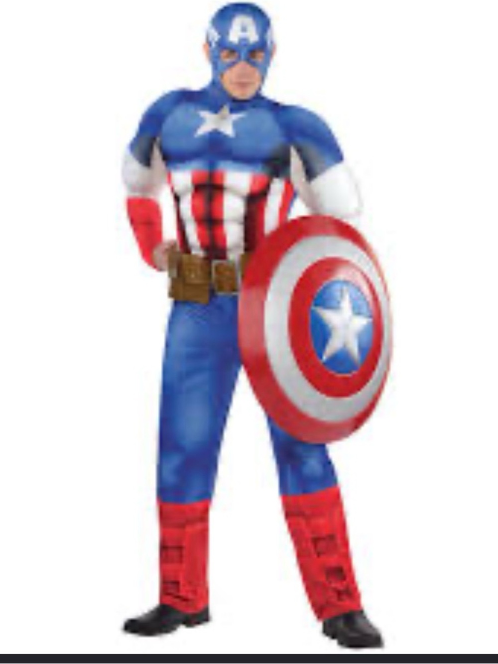 Marvel Captain America Adult Halloween Costume NWT Adult Standard Size up to 44